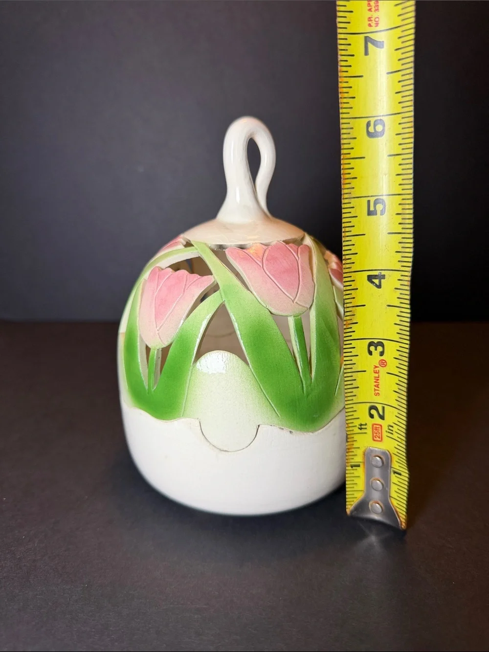 Vintage David W. Nelson Ceramic Tulip Cutout Luminary